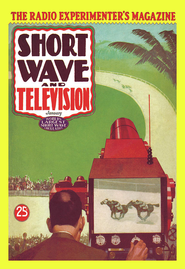 Short Wave and Television: Televised Horse Racing Painting by Unknown