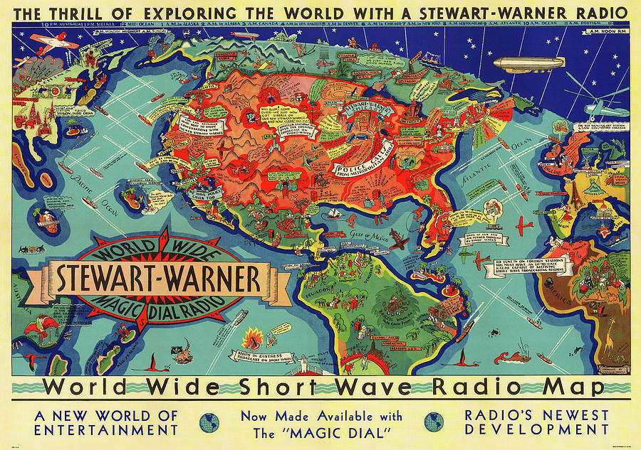 SHORT WAVE RADIO WORLD MAP 1932 by Daniel Hagerman SHORT WAVE RADIO WORLD MAP 1932 by Daniel Hagerman