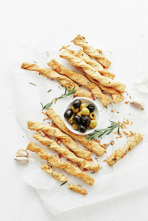 Shortcrust Pastry Breadsticks With Rosemary And Parmiggiano-reggiano Photograph by Egle Ma