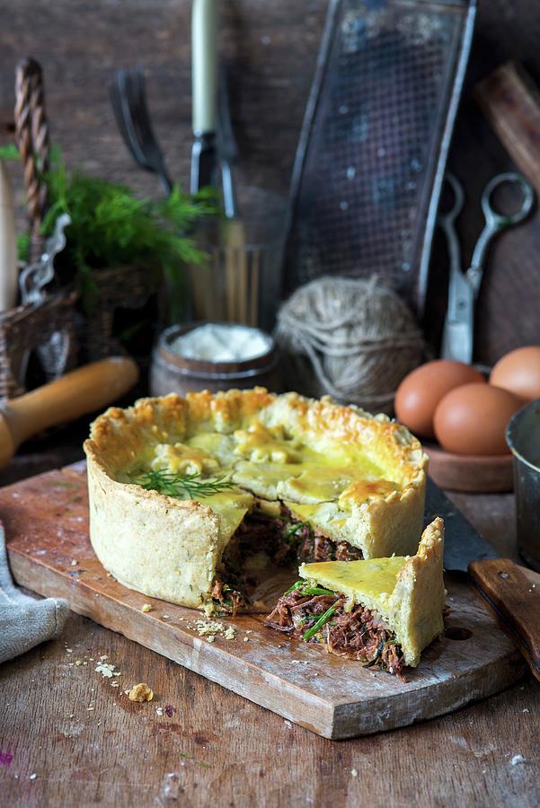 Shortcrust Pastry With Goose Meat Pie Photograph by Irina Meliukh