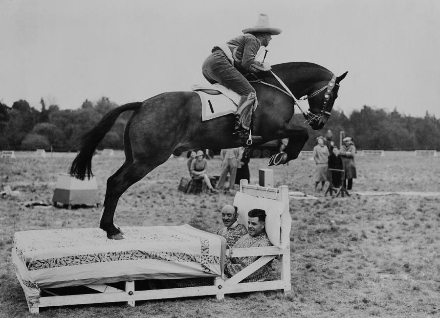Show Jumping Over A Bed At Colchester Photograph by Keystone-france