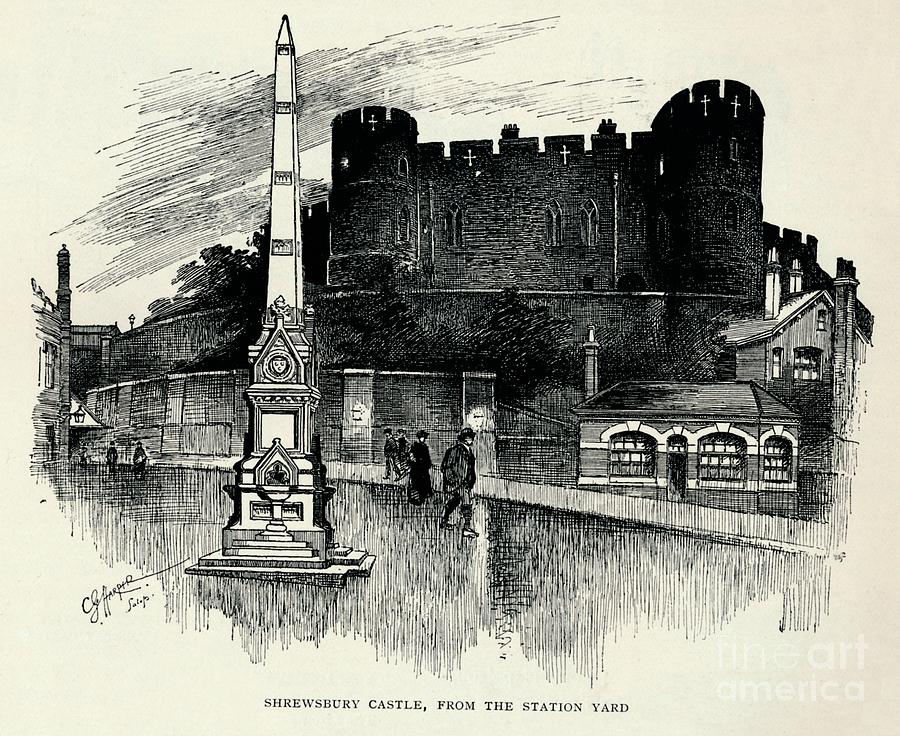 Shrewsbury Castle, From The Station Yard Drawing by Print Collector