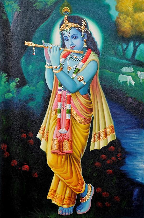 shri krishna with flute