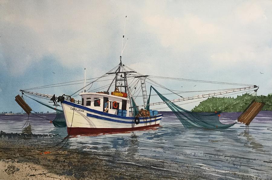 Realism Painting - Shrimp Boat Capt. John by Mike King