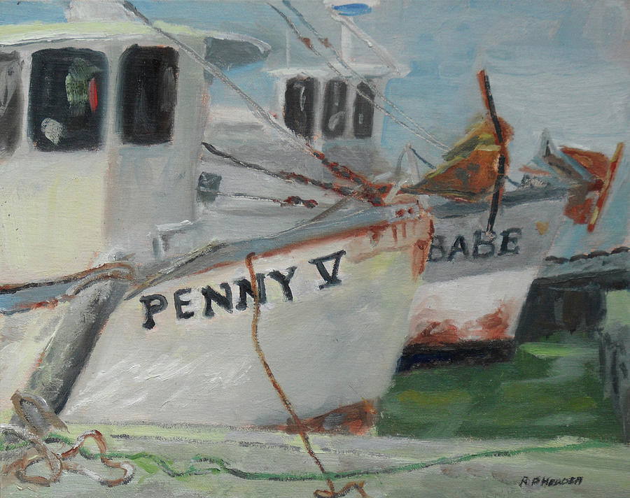 Shrimp Boats Painting by Robert P Hedden