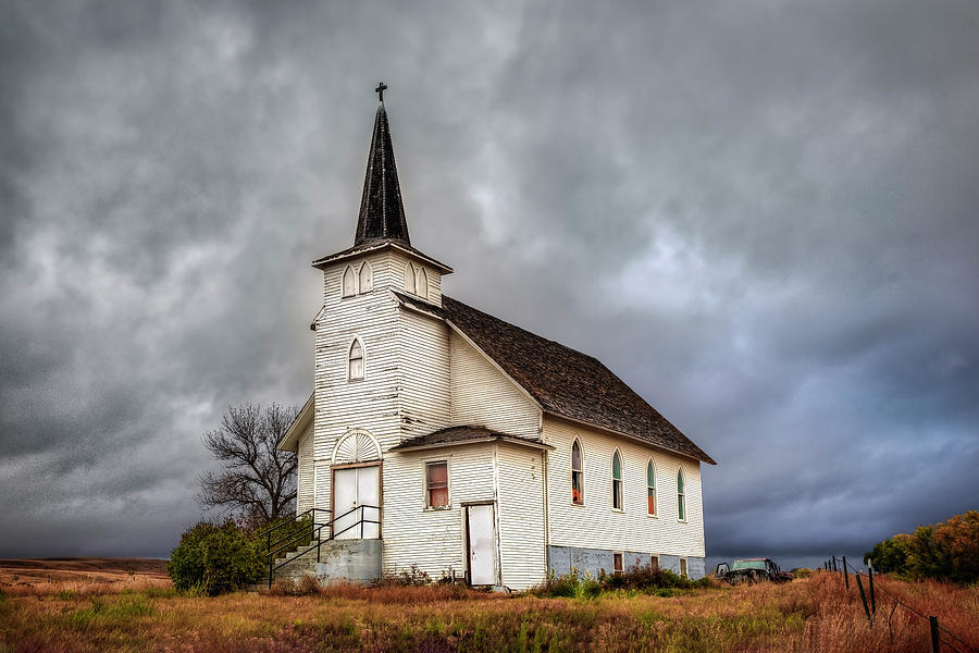 Shuttered Church in Cartwright North Dakota Photograph by Harriet Feagin