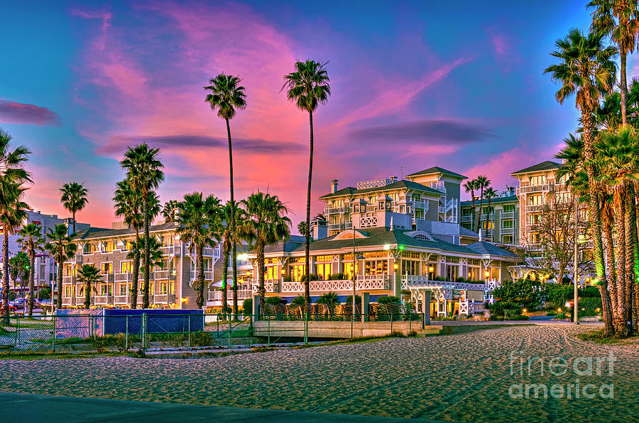 Santa Monica Beach Blazing Sunset Photograph by David Zanzinger