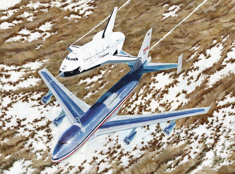 Shuttle First Flight Painting by Douglas Castleman