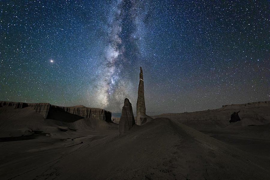 Night Photograph - Shuttle To Galaxy by Michael Zheng