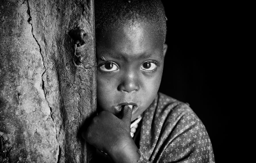 Black And White Photograph - Shy by Goran Jovic