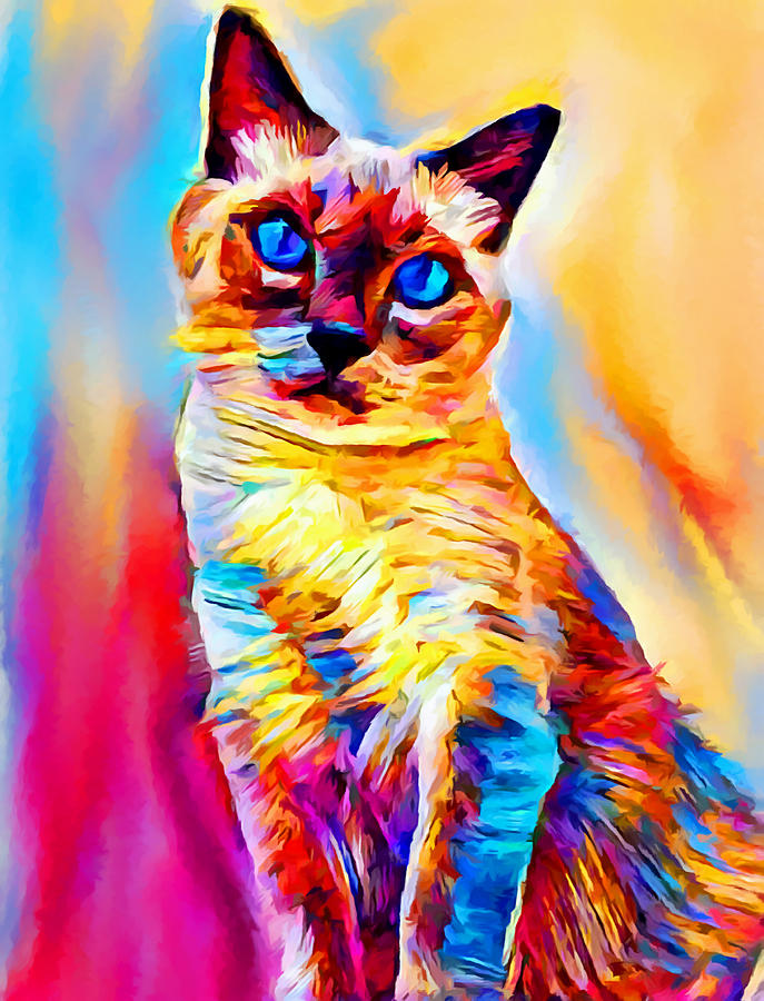 Siamese Cat Painting by Chris Butler