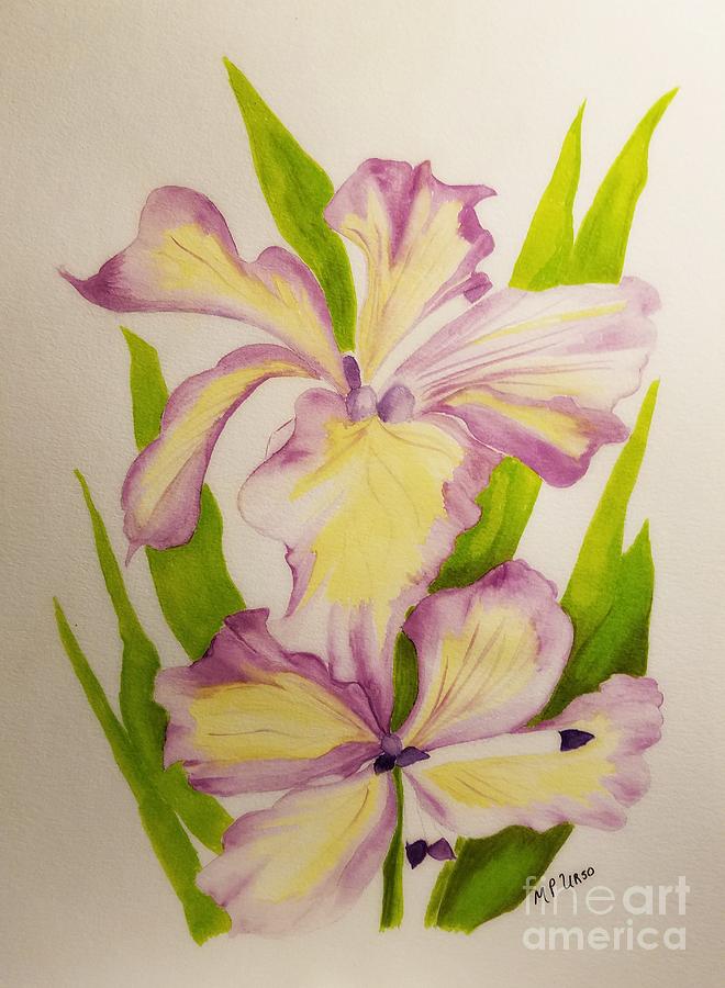 Siberian Iris Painting by Maria Urso