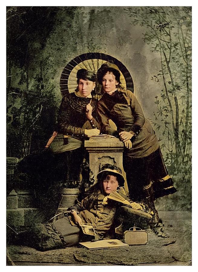 Siblings, Sixth Plate Tintype colorized by Ahmet Asar Painting by Celestial Images