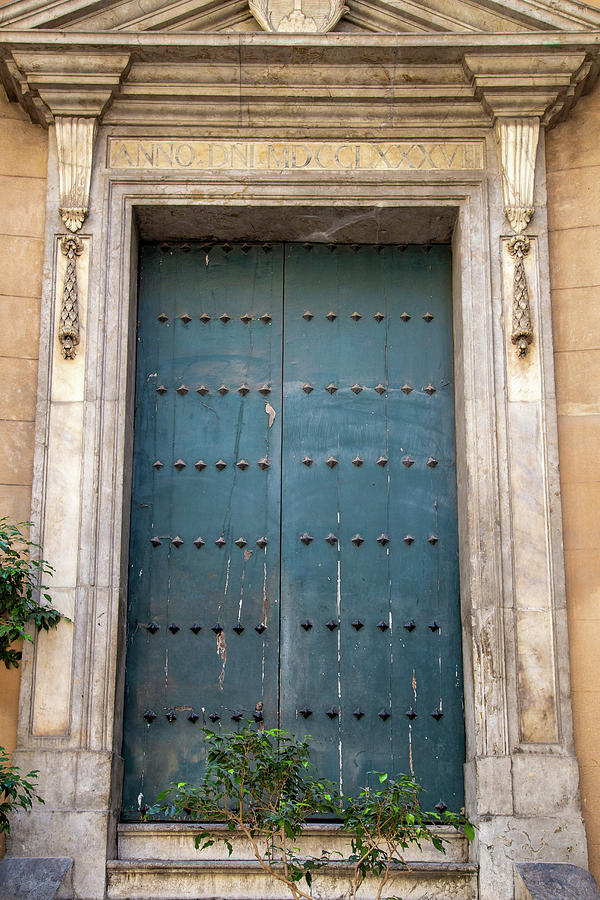 Sicily Blue Door in Palermo Photograph by Georgia Clare
