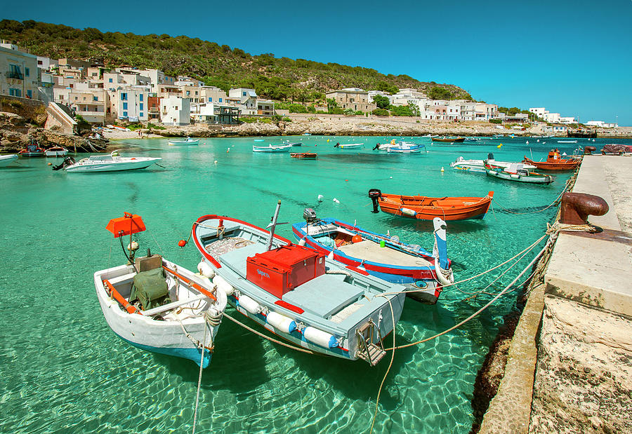 Sicily, Levanzo Harbor, Italy Digital Art by Giorgio Filippini