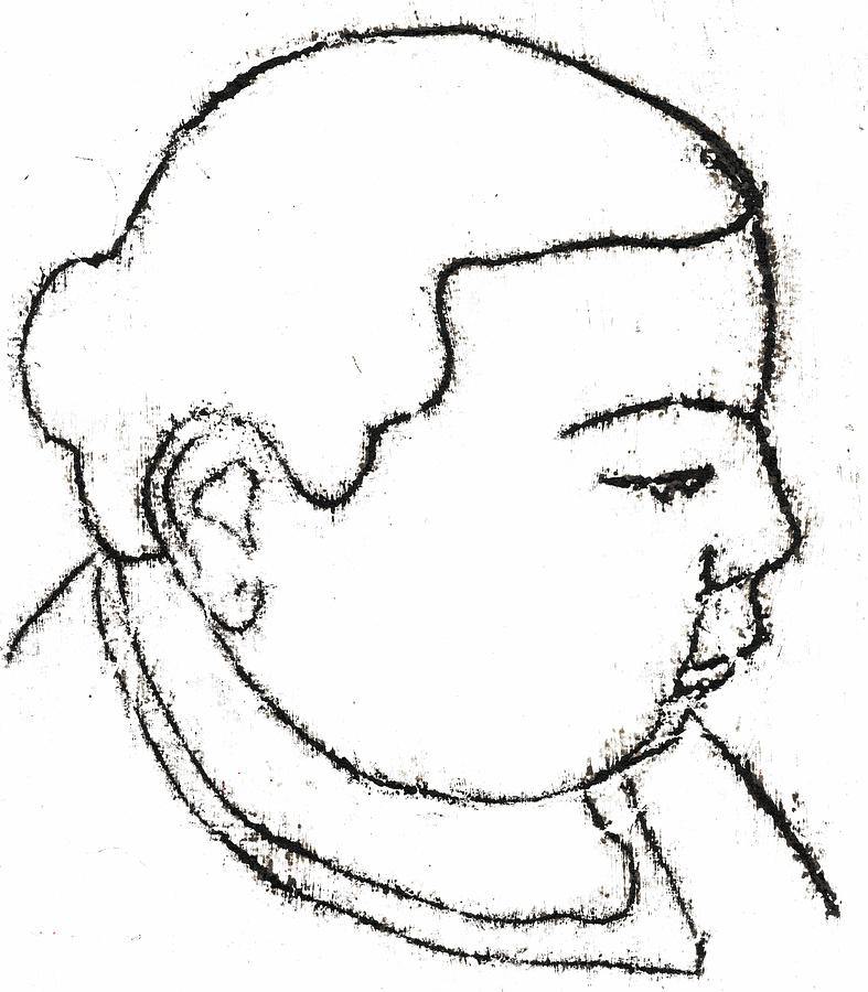 Side Portrait in Profile Drawing by Edgeworth Johnstone