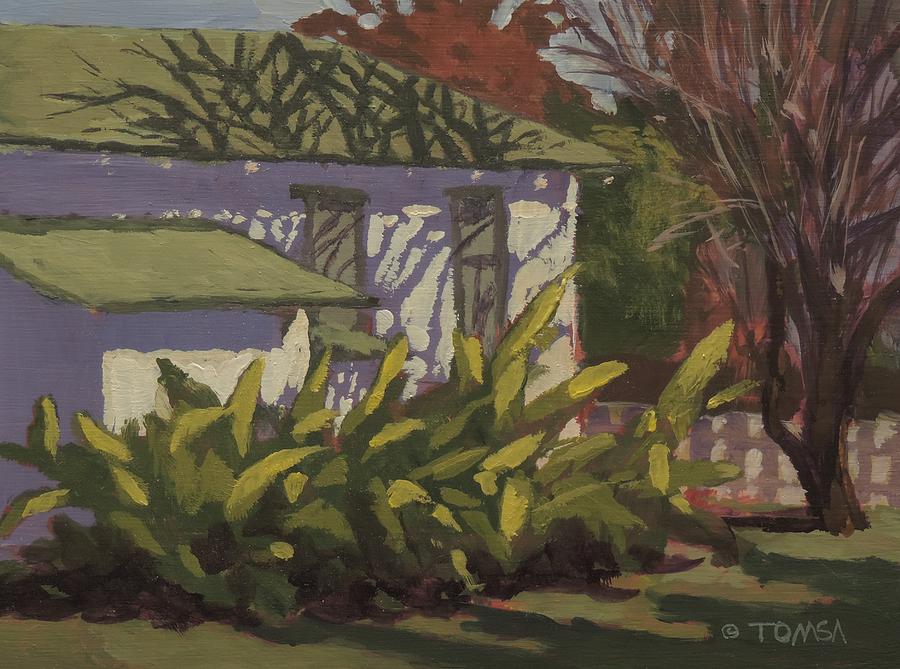 Side Yard Plants Painting by Bill Tomsa