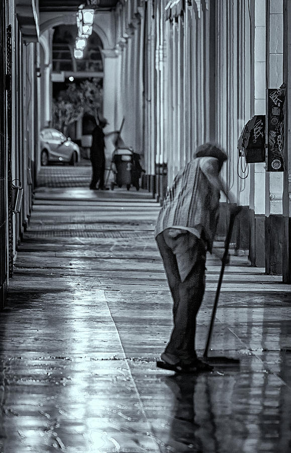 Sidewalk Cleaner Photograph by Tom Singleton