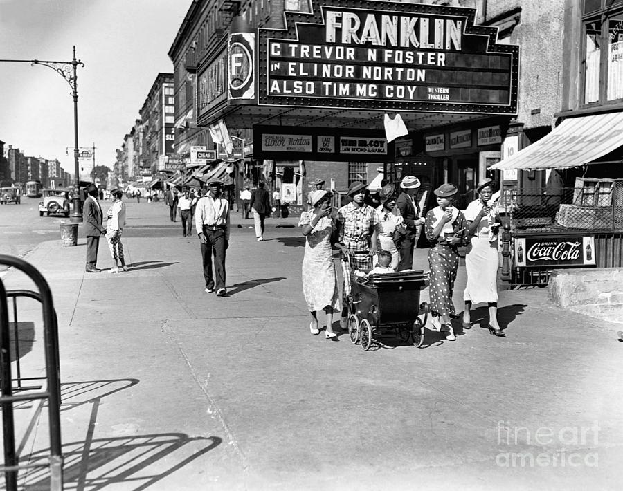 Sidewalk Scene In Harlem Photograph by Bettmann