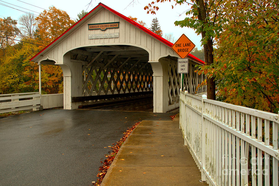 Sidewalk To The Ashuelot Covered Bridge Photograph by Adam Jewell