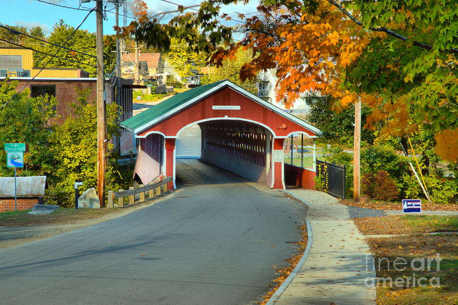 Sidewalk To The Thompson Covered Bridge Photograph by Adam Jewell