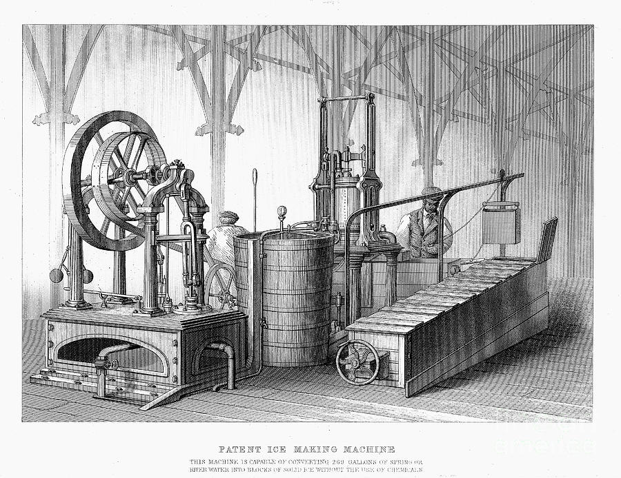 Siebe And Harrisons Patent Ice-making Drawing by Print Collector