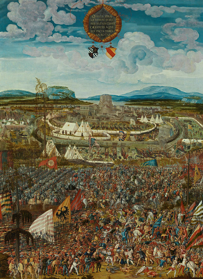 Siege for Battle of Alesia Painting by Melchior Feselen