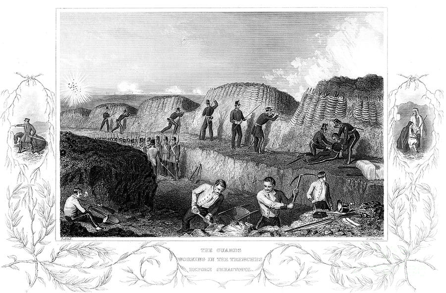 Siege Of Sebastopol, Crimean War Drawing by Print Collector Siege Of Sebastopol, Crimean War Drawing by Print Collector