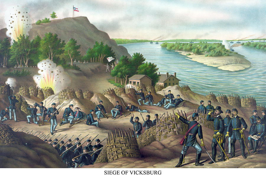 Siege of Vicksburg Painting by Kurz & Allison Siege of Vicksburg Painting by Kurz & Allison