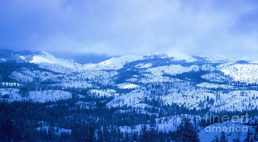 Winter Photograph - The SIERRA NEVADA MOUNTAIN RANGE by Rail by John and Sheri Cockrell