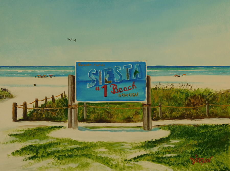 Siesta Key #1 Beach Painting by Lloyd Dobson