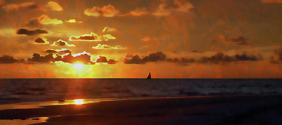 Siesta Key, Florida Sunset - 01 Painting by AM FineArtPrints