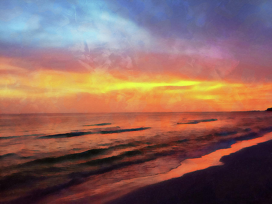 Siesta Key, Florida Sunset - 05  Painting by AM FineArtPrints