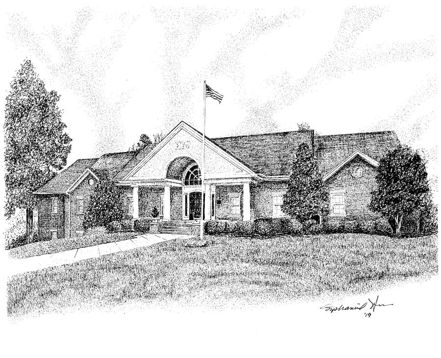 Sigma Nu Fraternity House, Auburn University Drawing by Stephanie Huber