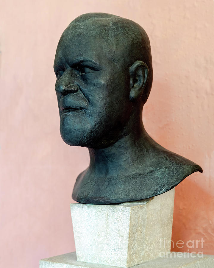 University Photograph - Sigmund Freud Bust at the University of Vienna by Kenneth Lempert