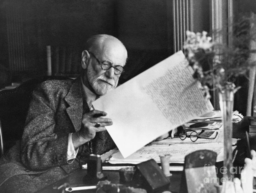 Sigmund Freud In Home Office At Desk Photograph by Bettmann