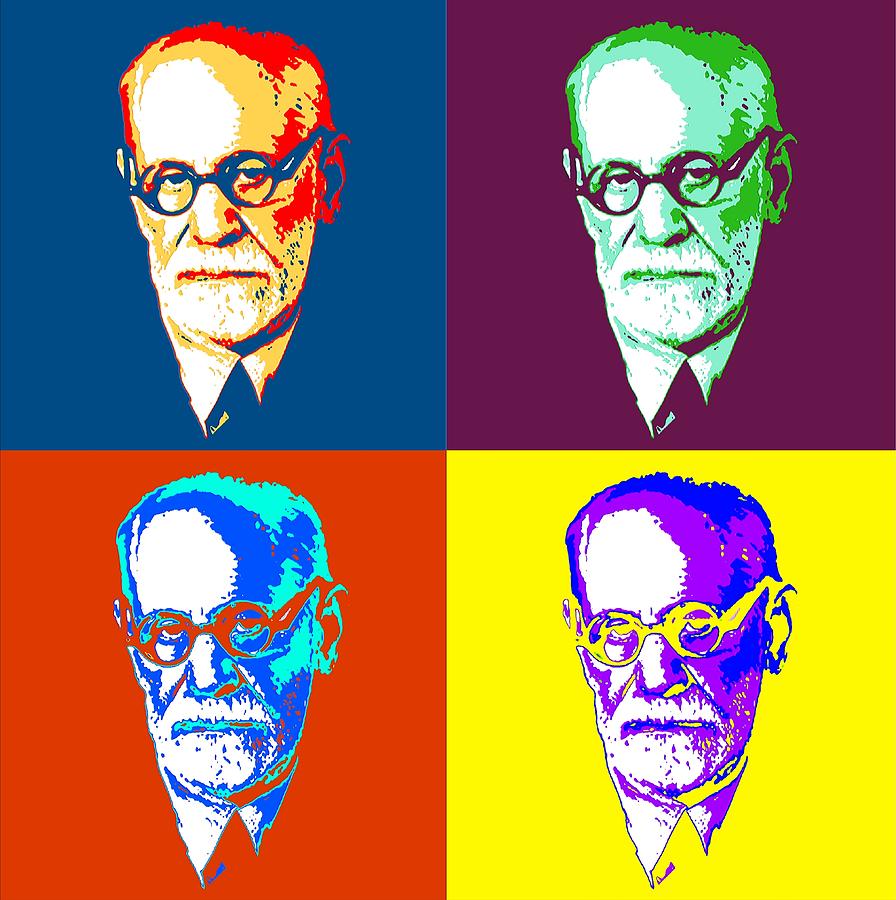 Sigmund Freud Pop Art Portrait Painting Painting by Artista Fratta