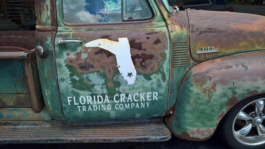 Sign on a Pickup Truck at the Florida Cracker Restaurant in Brooksville, Florida Photograph by L Bosco