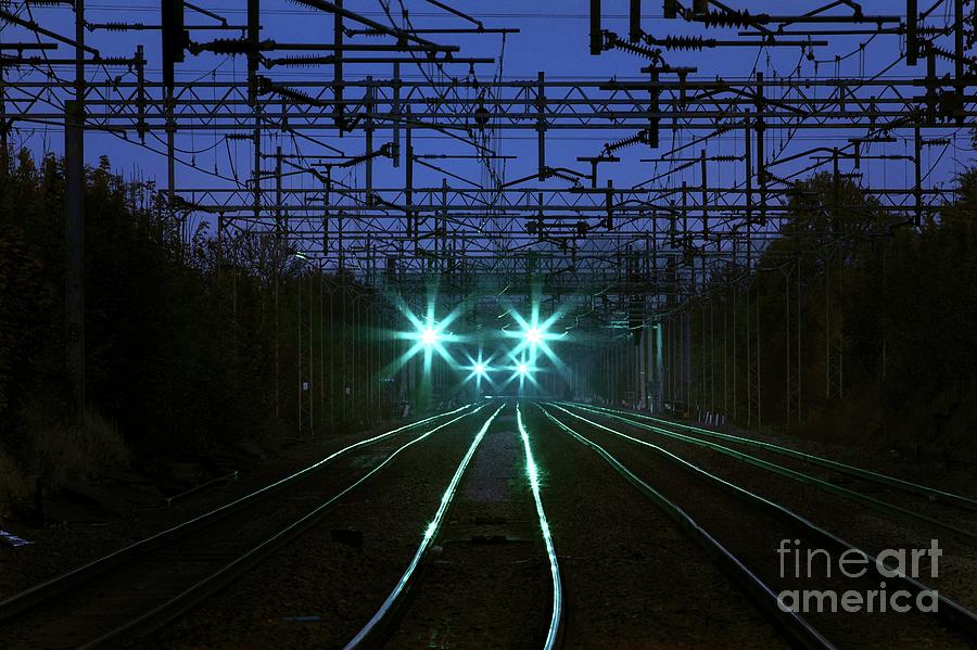 Signals On Railway Lines At Night Photograph by Martin Bond/science Photo Library