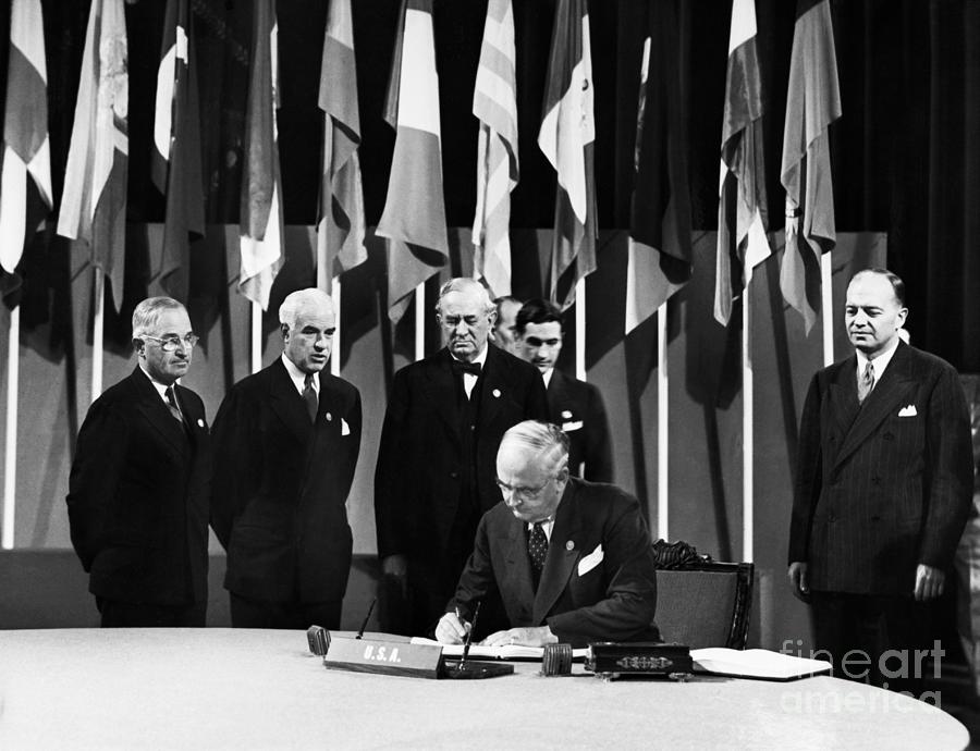 Signing The United Nations Charter Photograph by Bettmann - Fine Art ...