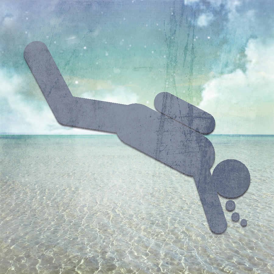 Beach Mixed Media - Signs_diver by Lightboxjournal
