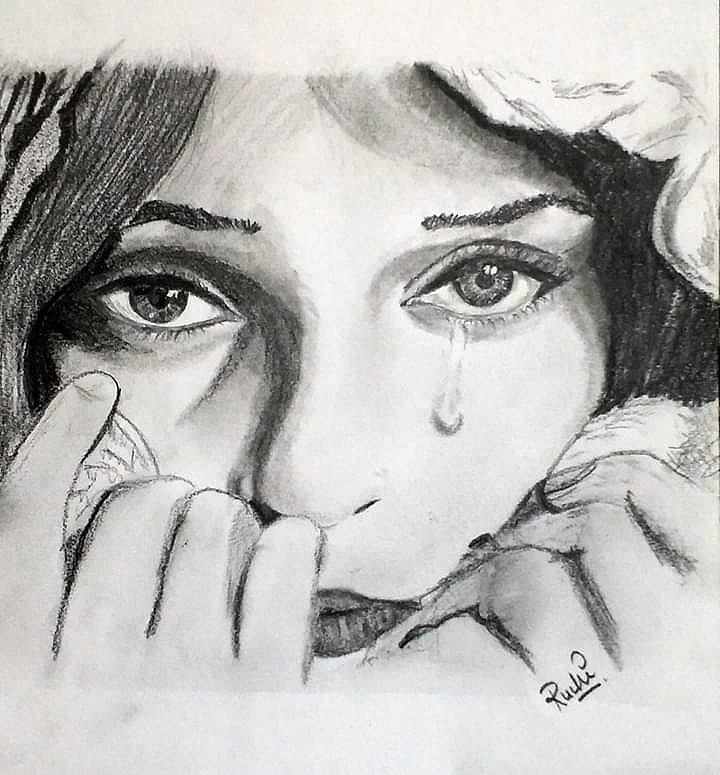 How To Draw Sad Girl Crying - Draw A Girl Crying Step Transparent PNG -  680x678 - Free Download on NicePNG