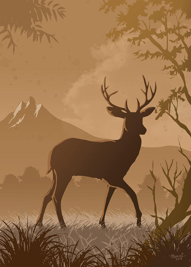 deer profile silhouette