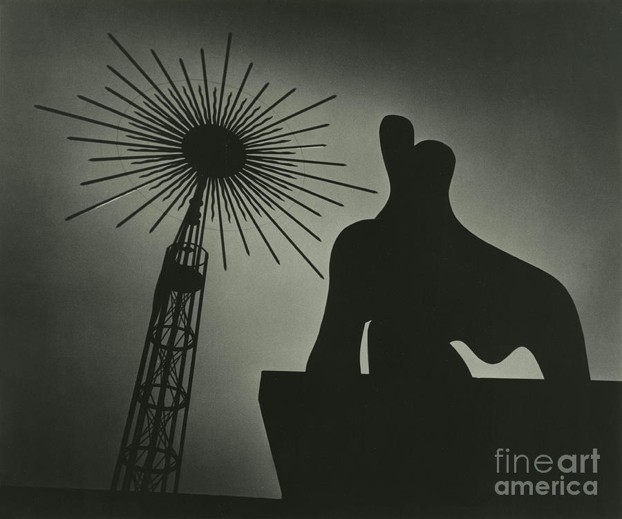 Silhouette Of Henry Moore Statue Photograph by English School