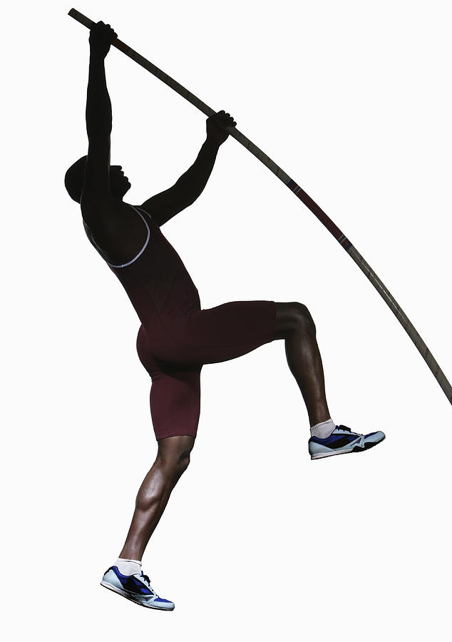 Silhouette Of Male Athlete Pole Photograph by Paul Taylor