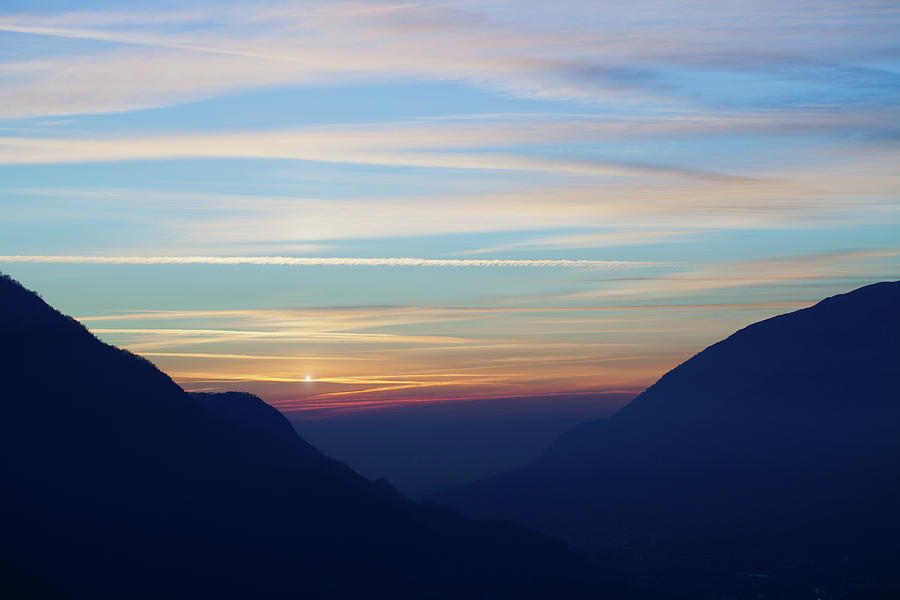 Silhouette Of Mountain Ranges, Alps Photograph by Deimagine
