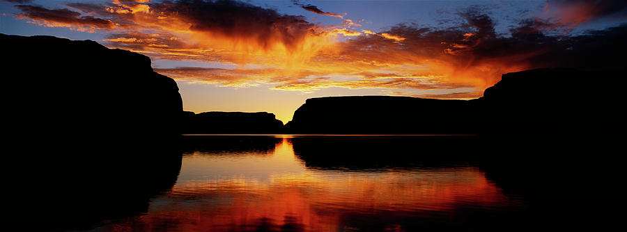 Horizontal Photograph - Silhouette Of Rocks At Dusk, Lake by Panoramic Images Horizontal Photograph - Silhouette Of Rocks At Dusk, Lake by Panoramic Images