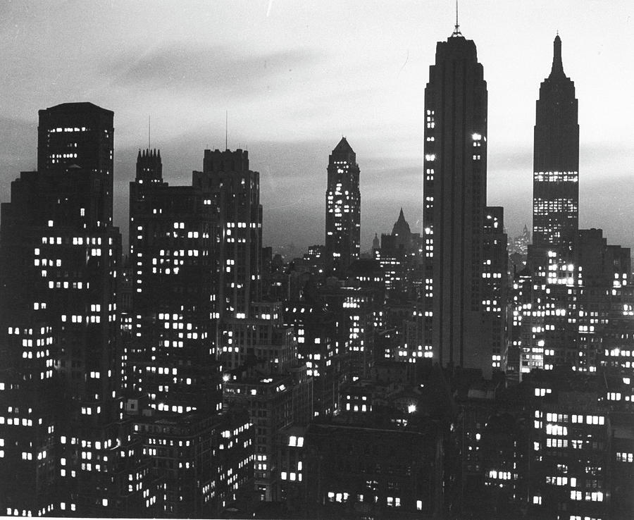 Silhouette Of The Empire State Building by Andreas Feininger