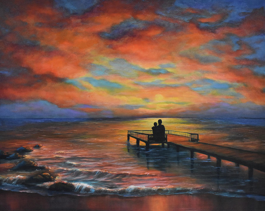 Silhouette Paintings Sunset - Draw-puke