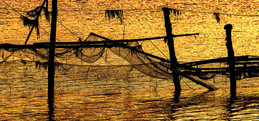 Down East Maine Photograph - Silhouetted Weir by Marty Saccone